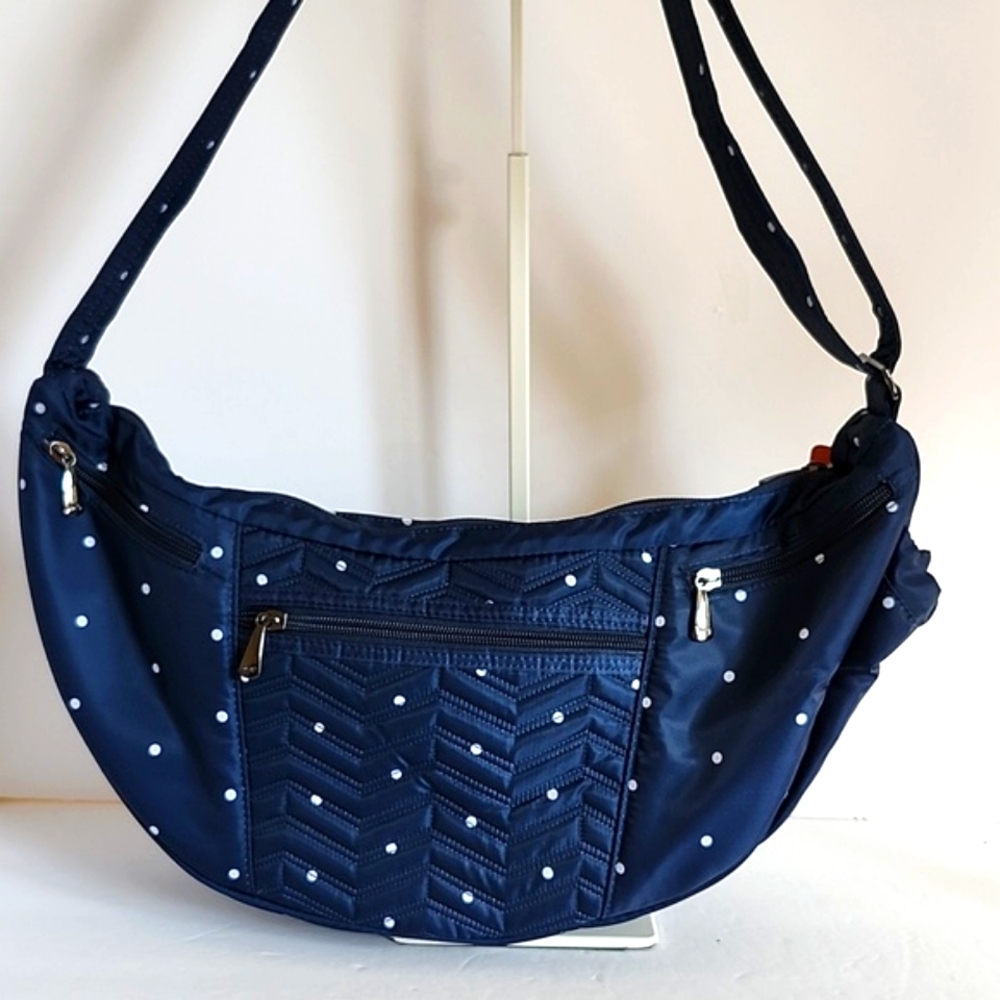 NWT Lug Navy Blue Polka Dot Shoulder Bag